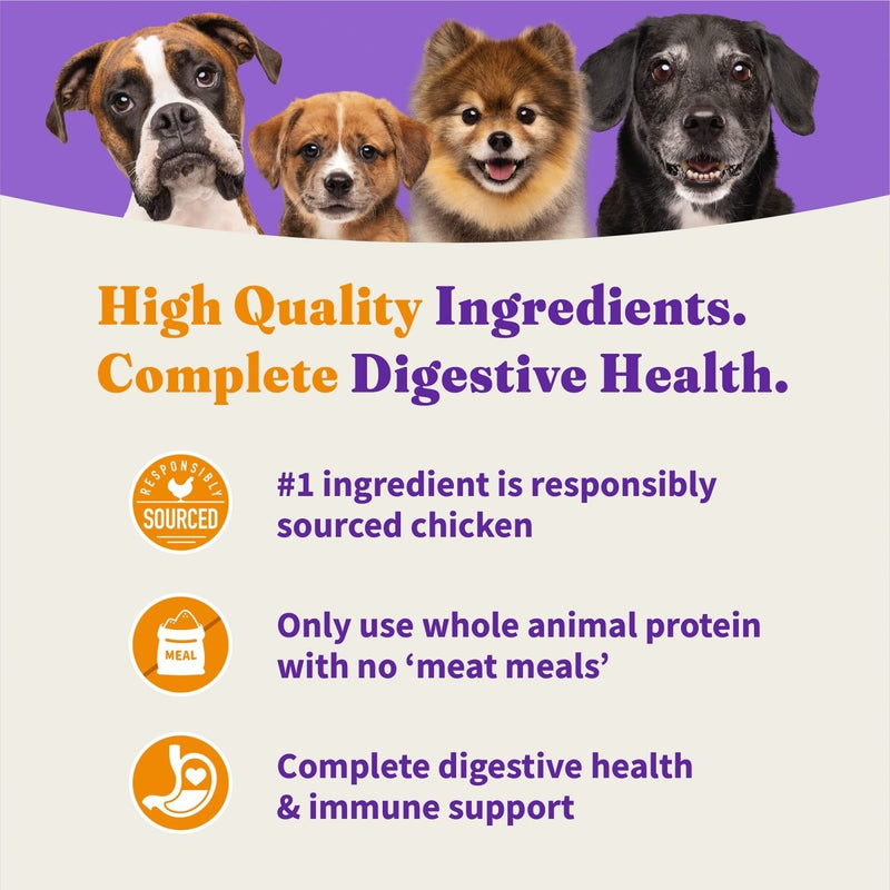 Halo Purely for Pets Holistic Dog Food, Complete Digestive Health Grain Free Cage - Free Chicken and Sweet Potato Recipe, Dry Dog Food Bag, Senior Formula, 3.5 - lb Bag - 745158585039