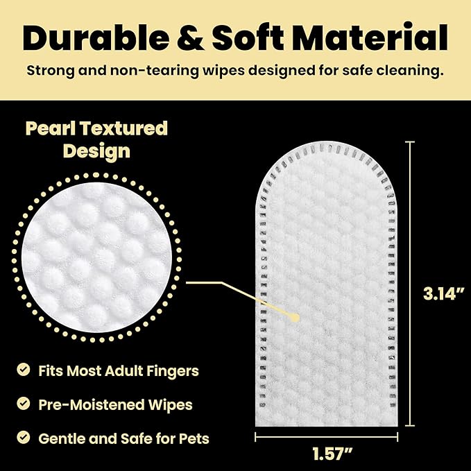 Hanu dental finger wipes dogs and cats 50 pre soaked wipes