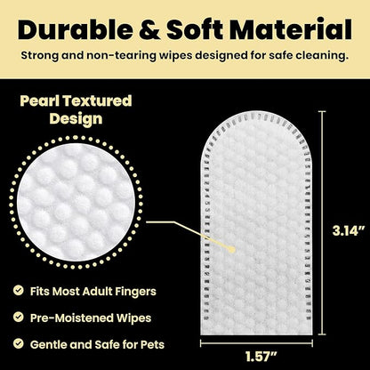 Hanu dental finger wipes dogs and cats 50 pre soaked wipes