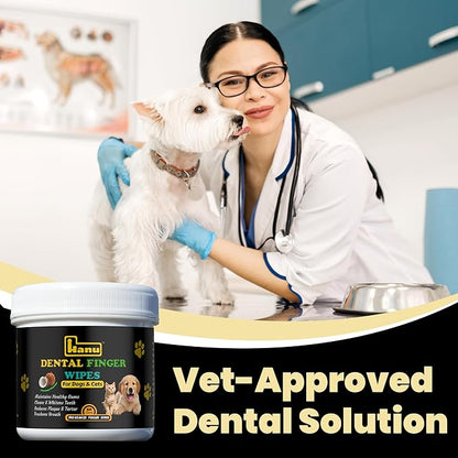 Hanu dental finger wipes dogs and cats 50 pre soaked wipes