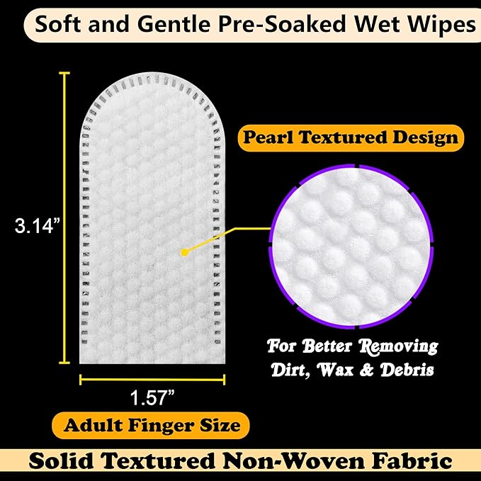 Hanu ear finger wipes dogs and cats 50 pre soaked wipes