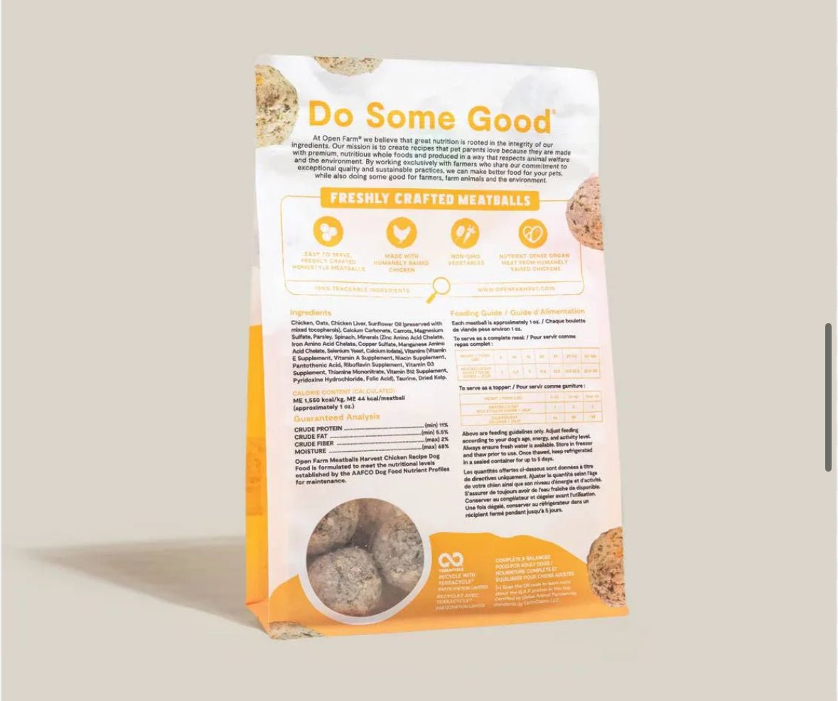 Harvest Chicken Frozen Meatballs for dogs 14oz