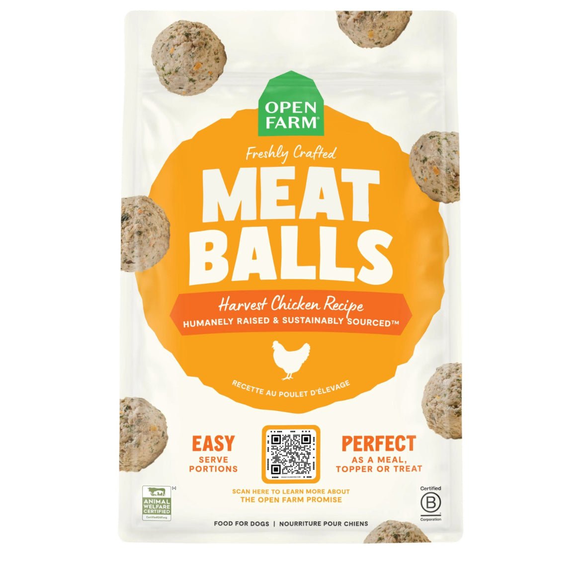 Harvest Chicken Frozen Meatballs for dogs 14oz