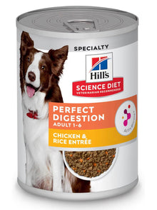 Hill's Science Diet Adult Perfect Digestion Chicken & Rice Entree Minced Canned Wet Dog Food, 12.8 - oz can