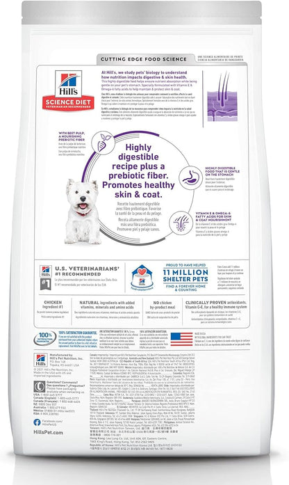 Hill's Science Diet Adult Sensitive Stomach & Sensitive Skin Small Bites Dry Dog Food, Chicken Recipe, 30 - lb bag 605053