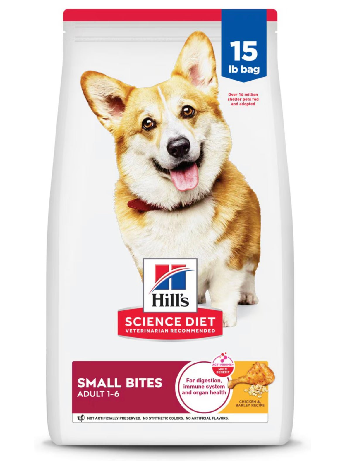 Hill's Science Diet Adult Small Bites Chicken & Barley Recipe Dry Dog Food, 15 - lb bag 603798