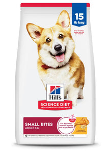 Hill's Science Diet Adult Small Bites Chicken & Barley Recipe Dry Dog Food, 15 - lb bag 603798