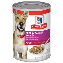 Hills science diet beef & barley entree adult 1 - 6 wet canned dog food 13.2oz