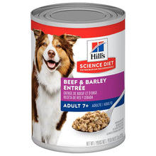 Hills science diet beef & barley entree adult 7+ wet canned dog food 13.2oz