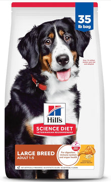 Hill's Science Diet Large Breed, Adult 1 - 5, Large Breed Premium Nutrition, Dry Dog Food, Chicken & Barley, 35 lb Bag