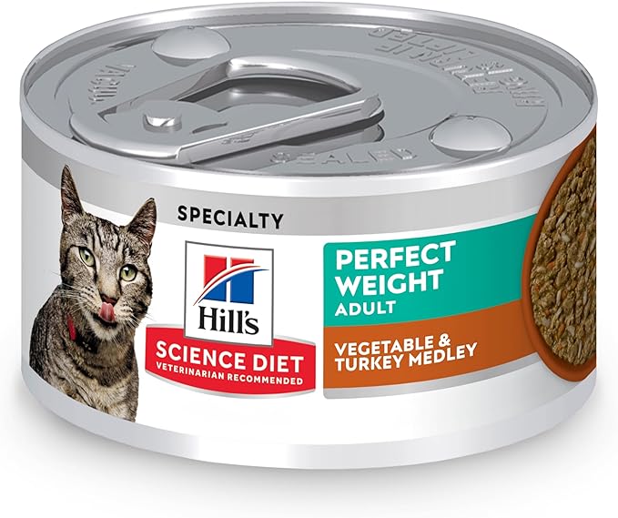 Hills science diet perfect weight adult vegetable & turkey medley 2.9oz