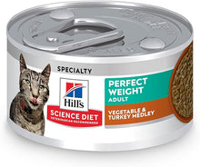 Hills science diet perfect weight adult vegetable & turkey medley 2.9oz