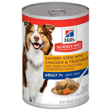 Hills science diet savory stew with chicken vegetables adult 7+ wet canned dog food 13.2oz