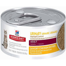 Hills science diet urinary hairball control adult savory chicken wet canned cat food specialty diet 2.9oz