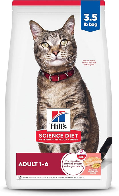 Hills science diet veterinarian recommended adult 1 - 6 cat food 3.5 lbs