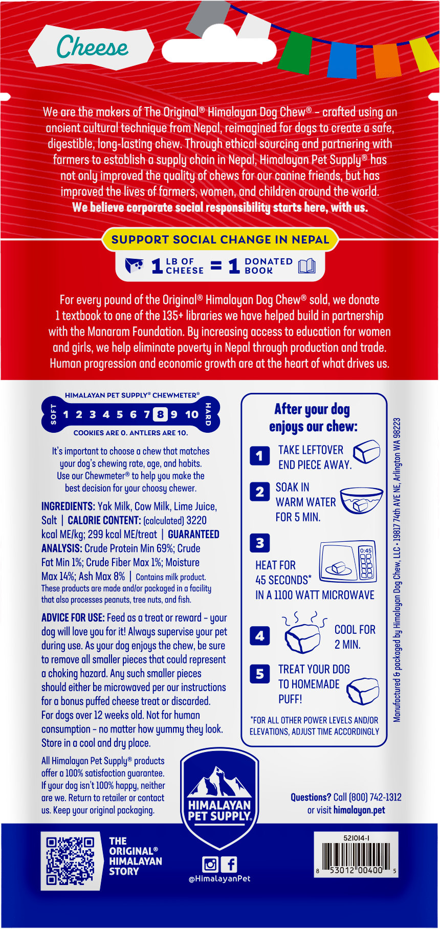 Himalayan pet supply cheese dog chew large