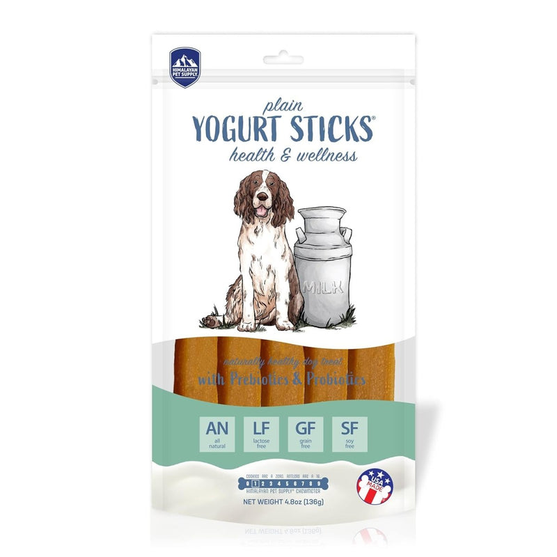 Himalayan Yogurt Sticks Prebiotic & Probiotics Protein Rich - Lactose Free - Gluten Free - Corn Free - Grain Free - 5 pieces of Droolicious Yogurt Sticks - Yogurt Flavor - dog treats probiotics - 850008942198