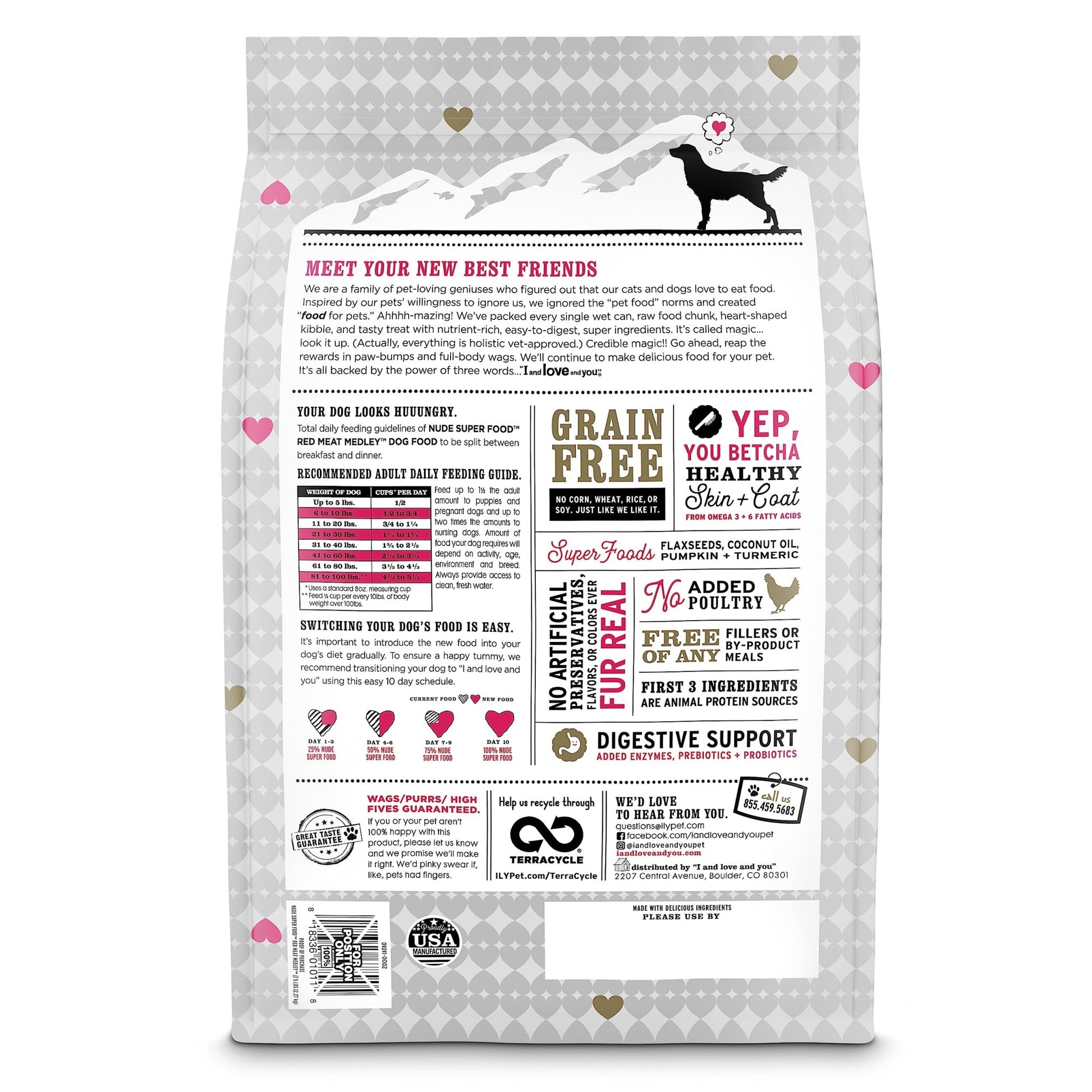 I and love and you Nude Super Food Dry Dog Food - Red Meat Medley - Prebiotic + Probiotic, Grain Free, Real Meat, No Fillers, 23lb Bag