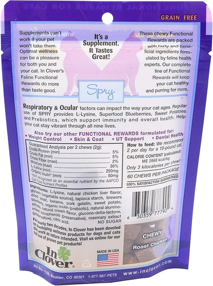 I clover spry respitory and ocular support cat treats 2.1 oz