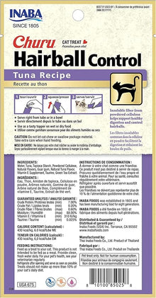 Inaba Churu hairball control tuna recipe 4 count