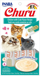 INABA Churu Lickable Purée Natural Cat Treats - Chicken with Crab Recipe - 4 Tubes - cat treat - 855958006693