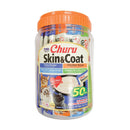 INABA Churu Lickable Purée Natural Cat Treats for Skin and Coat with Omega Oils - Taurine and Vitamin E - 50 Tubes - cat treat - 850030015570