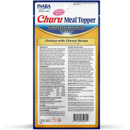 Inaba Churu meal topper complete and balanced chicken with cheese recipe 4 count