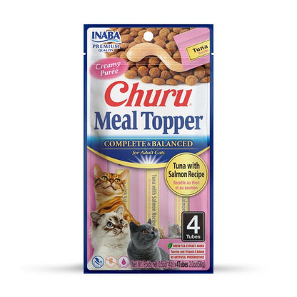 Inaba Churu meal topper complete and balanced tuna with salmon recipe 4 count