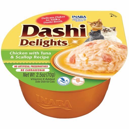 Inaba dashi delights chicken with tuna & scallop recipe 2.5oz wet cat food