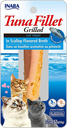 Inaba tuna fillet grilled cat treats in scallop flavored broth 0.52oz
