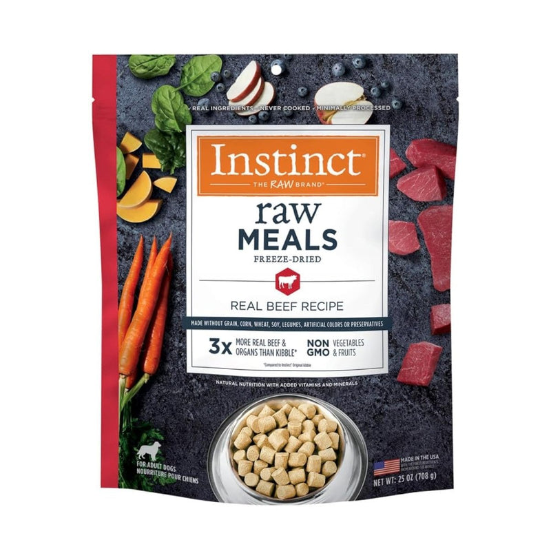 Instinct Freeze Dried Raw Meals Grain Free Recipe Dog Food, Beef, 25 ounces - freeze dried dog food - 769949614050