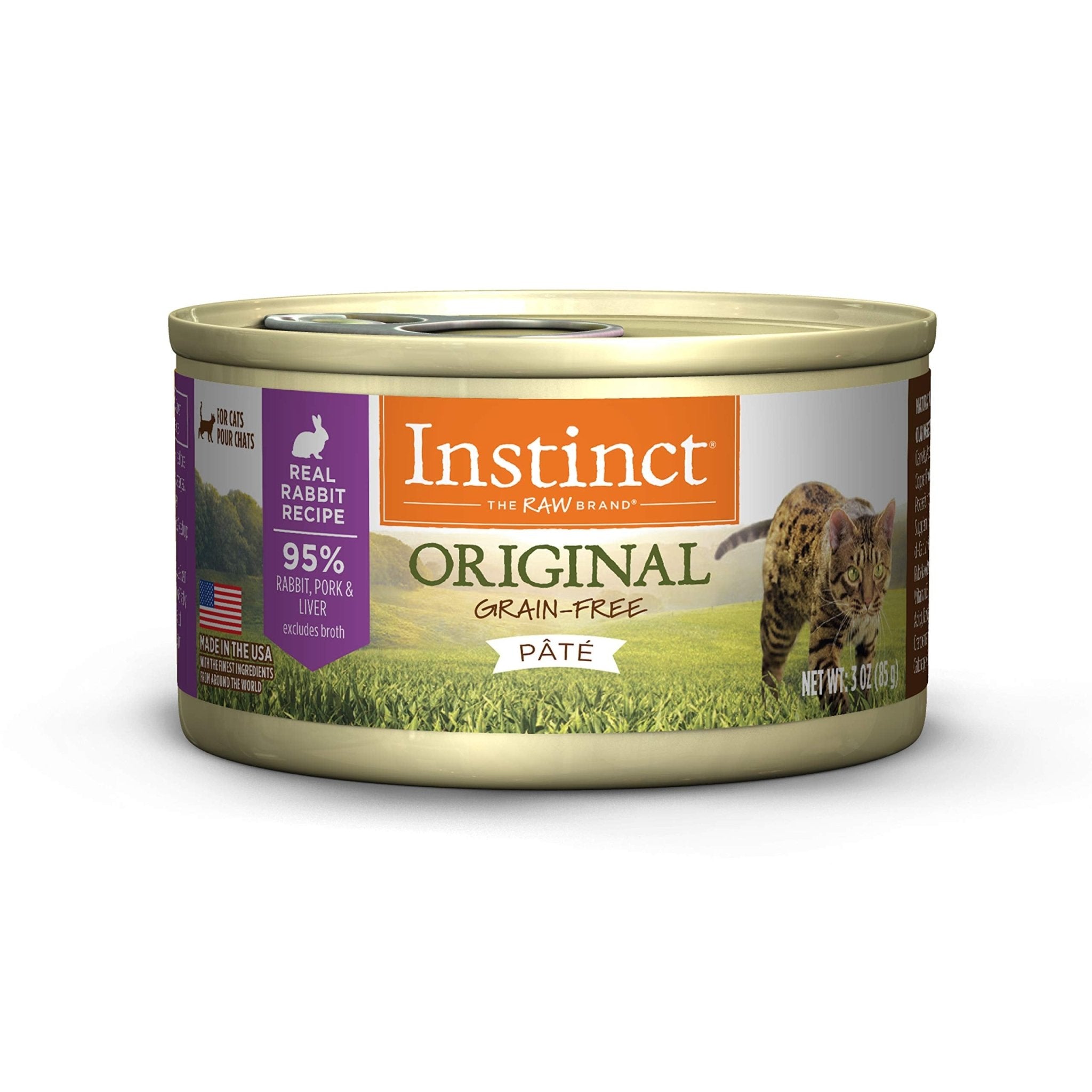 Instinct Grain - Free Wet Cat Food Pâté - Rabbit, 3 oz Can