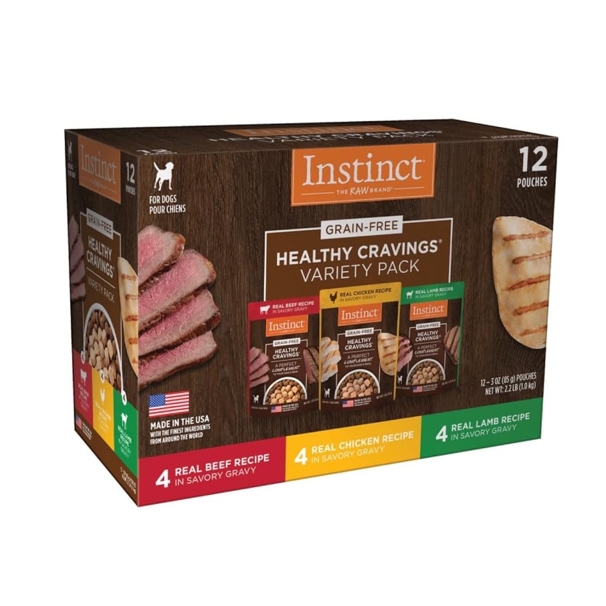 Instinct Healthy Cravings Grain Free Recipe Variety Pack Natural Wet Dog Food Topper by Nature's Variety, 3 Ounce (Pack of 12) - wet dog food - 769949617068