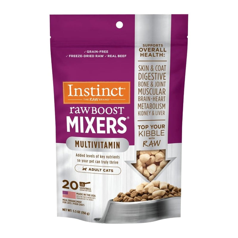 Instinct Raw Boost Mixers Freeze Dried Raw Cat Food Topper, Grain Free Cat Food Topper with Functional Ingredients 5.5 oz. - freeze dried cat food - 769949600671