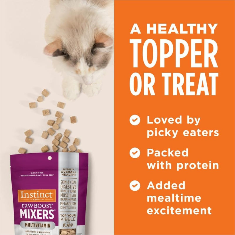 Instinct Raw Boost Mixers Freeze Dried Raw Cat Food Topper, Grain Free Cat Food Topper with Functional Ingredients 5.5 oz. - freeze dried cat food - 769949600671