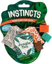 Instincts toss & bay cat toys by smartykat silver one & catnip inside tea bags cat toy