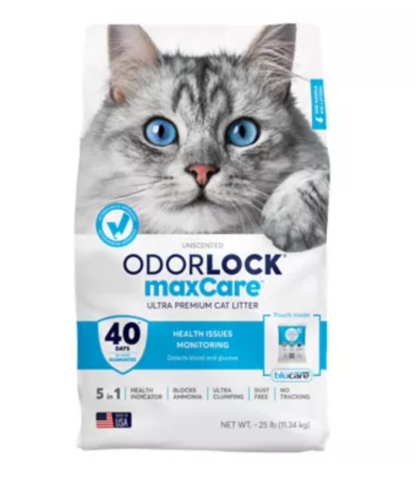 Intersand odorlock max care blu care technology cat litter unscented 25lbs