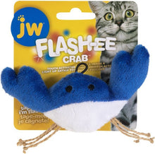 JW flashee crab cat toy touch activated multi color cat toy