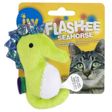 JW flashee seahorse cat toy touch activated multi colored cat toy
