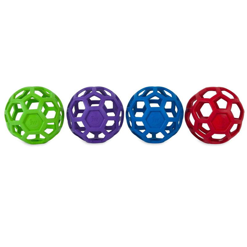 JW Pet Hol - ee Roller Dog Toy Puzzle Ball, Natural Rubber, Large (5.5 Inch Diameter), Colors May Vary - 618940431121