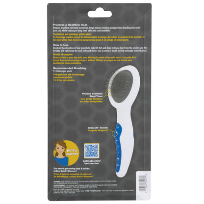 JW Petmate GripSoft Cat Brush, White/Blue, 2 Pack (Ideal for Long & Short Haired Cats, Undercoat Removal)
