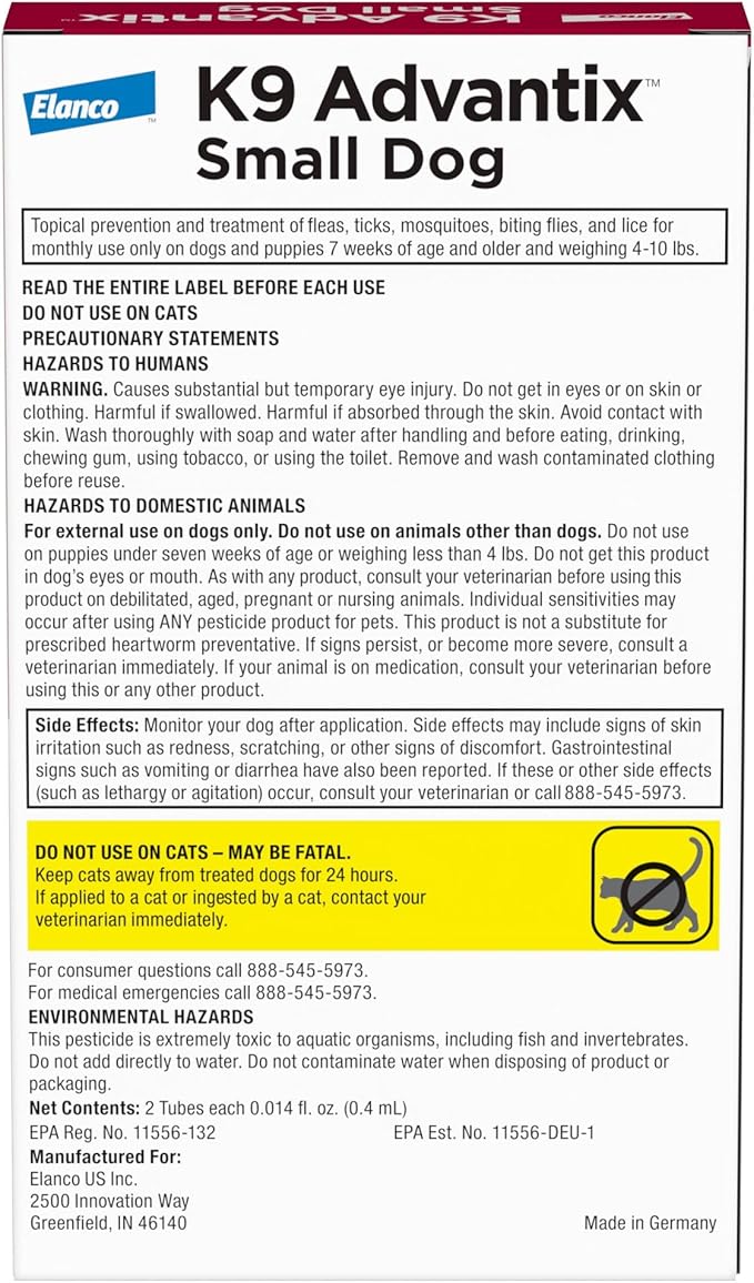K9 advantix small dog topical flee and tick prevention and treatment