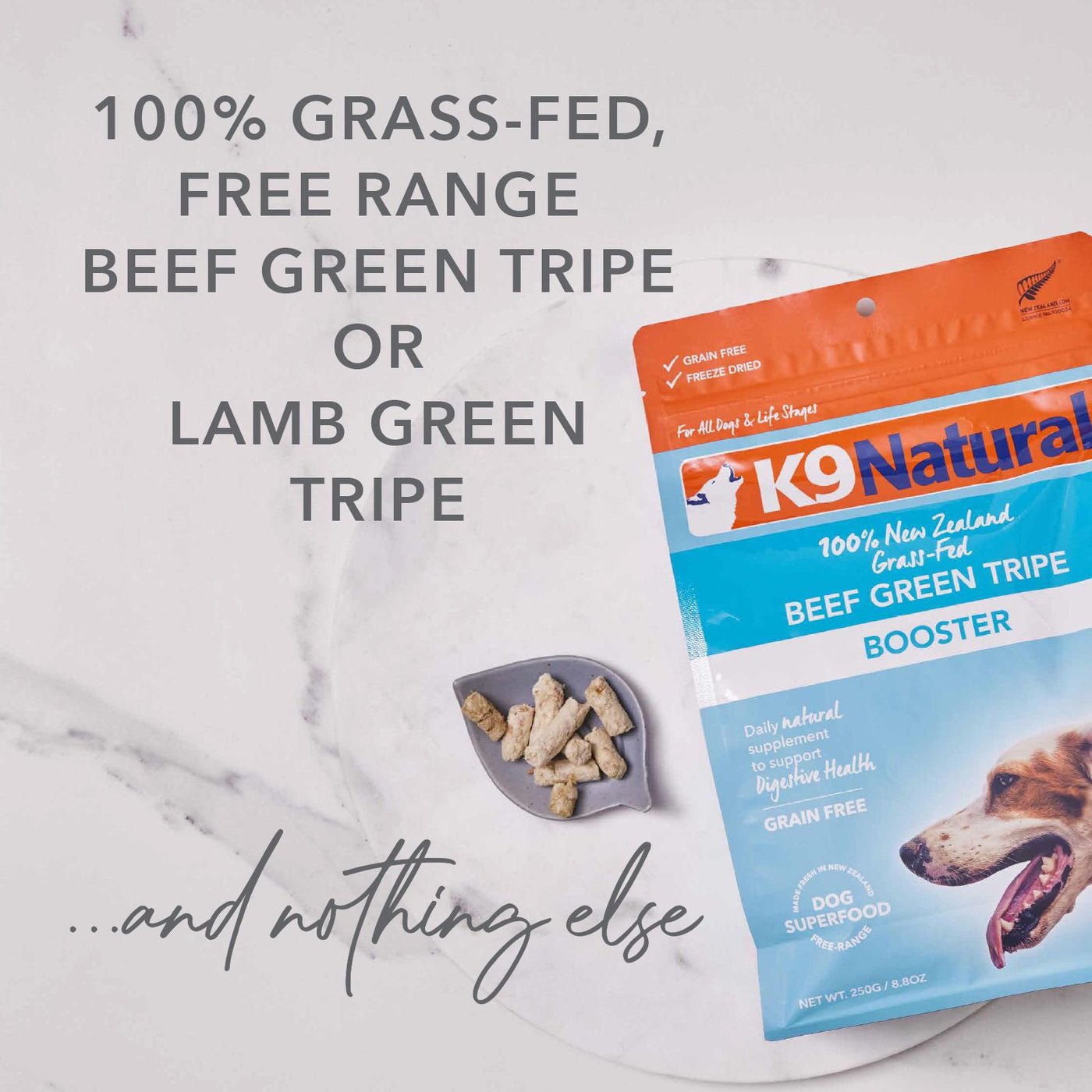 K9 Natural beef green tripe booster dog superfood