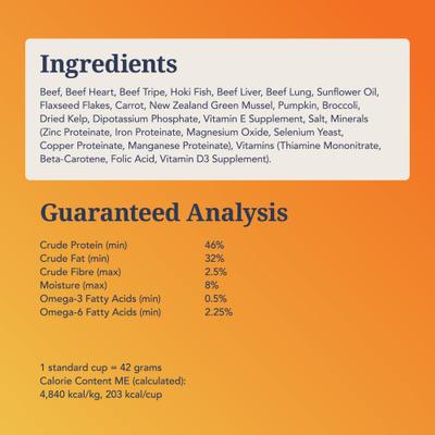 K9 Natural New Zealand beef and hoki feast feed or top 3.5 oz freeze dried dog food