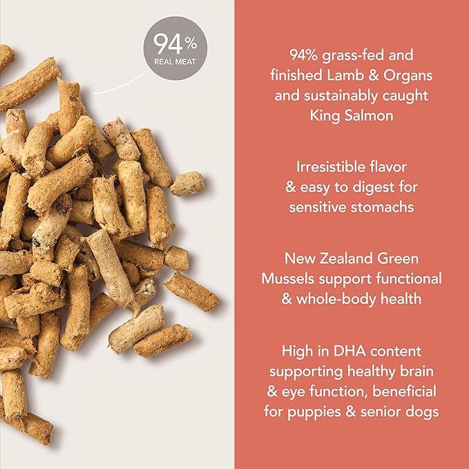 K9 Natural New Zealand lamb and king salmon feast feed or top 3.5 oz freeze dried dog food