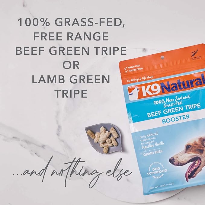 K9 Natural New Zealand lamb green tripe booster healthy digestion dog super food 2 oz
