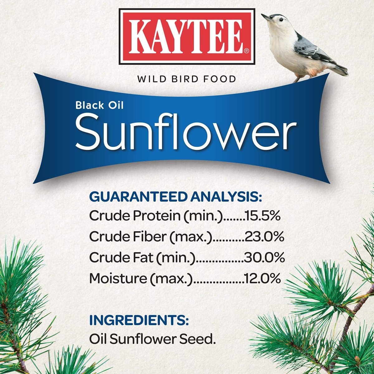 Kaytee Black Oil Sunflower Wild Bird Food, 5 Pounds - 071859020235