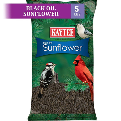 Kaytee Black Oil Sunflower Wild Bird Food, 5 Pounds - 071859020235