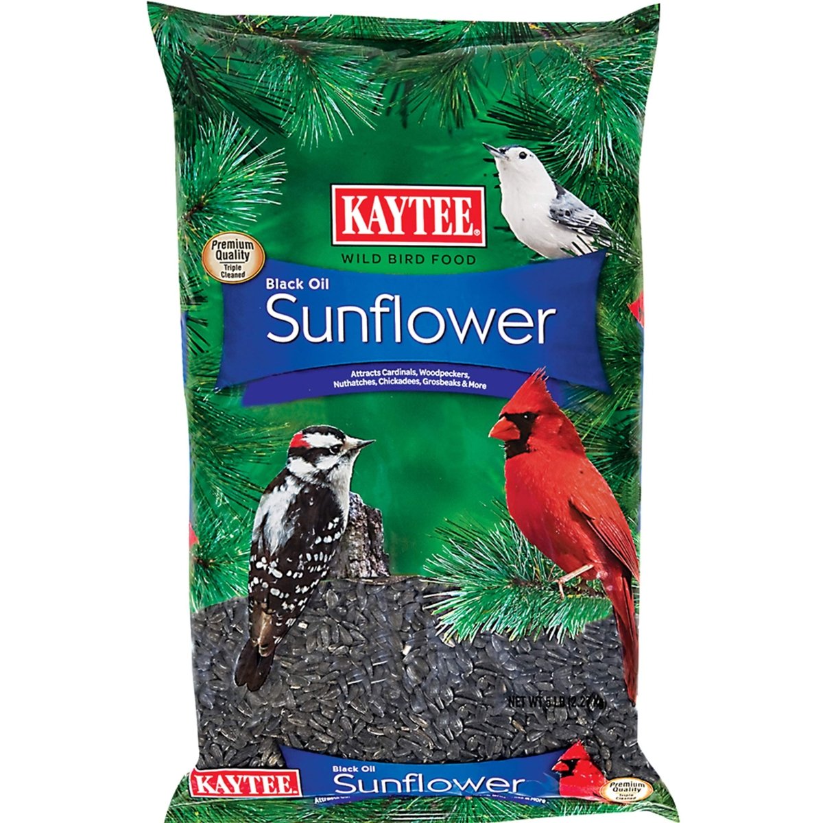 Kaytee Black Oil Sunflower Wild Bird Food, 5 Pounds - 071859020235