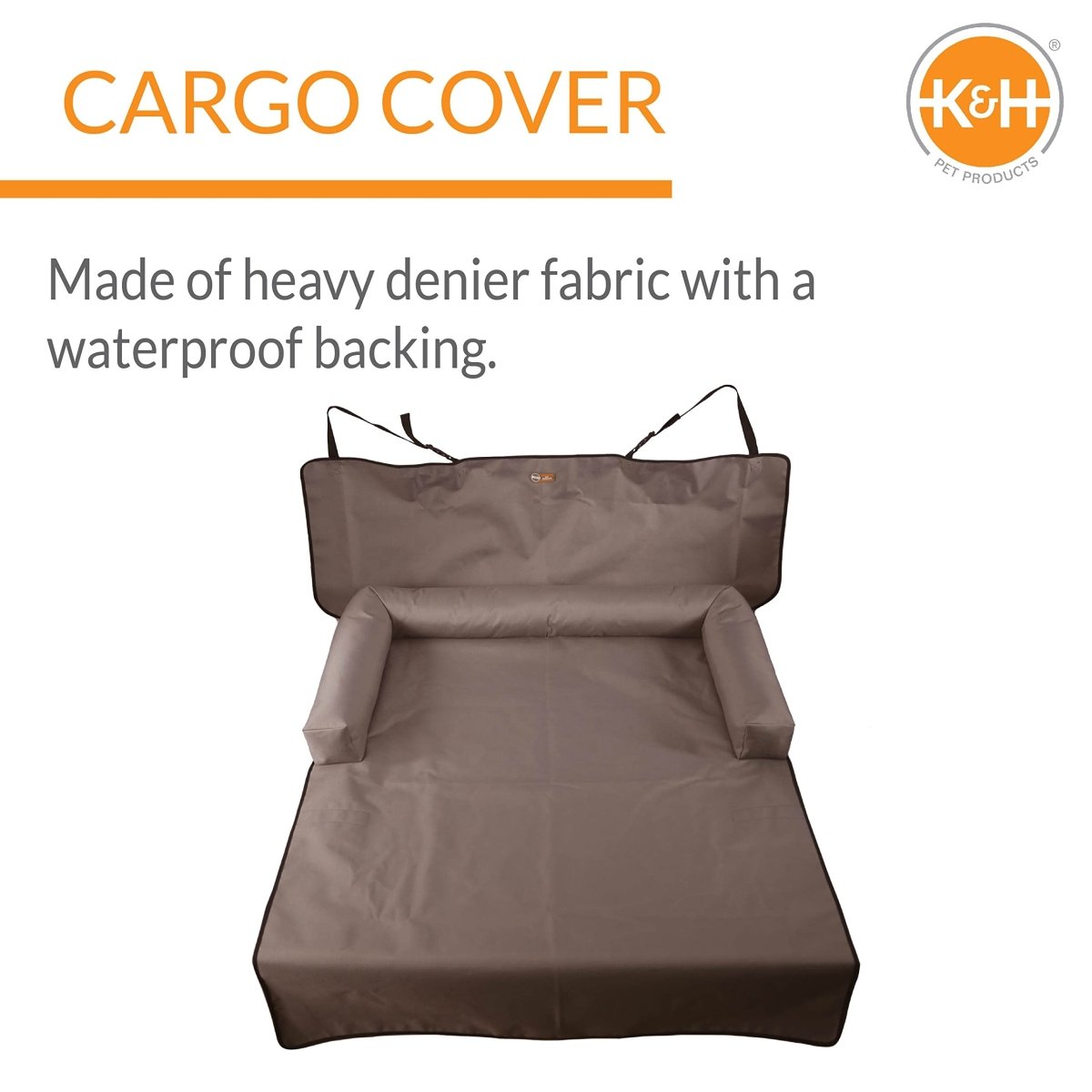 K&H Pet Products Bolster Cargo Cover Tan - Medium Size Vehicle - 54 Inches Standard - 655199078820